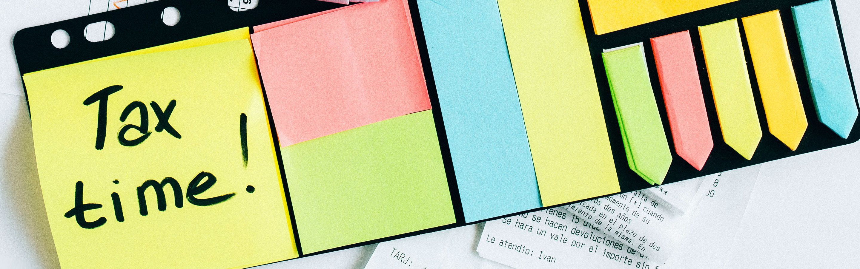 Tax time on post it notes