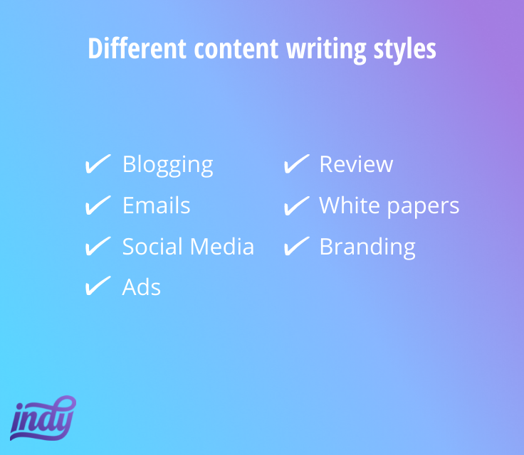 different content writing styles