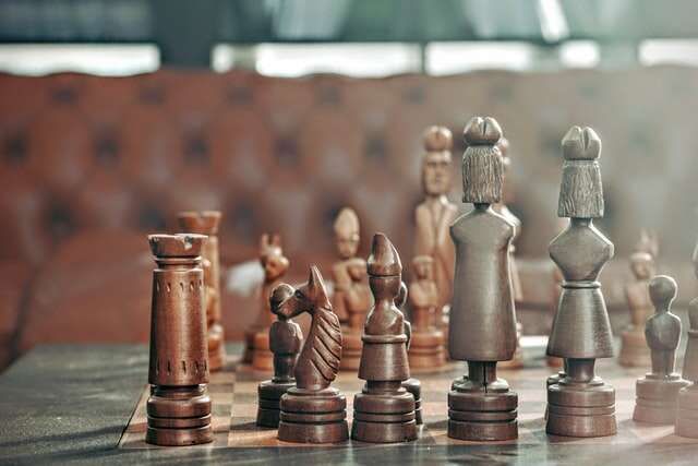 chess pieces representing creating strategy with swot
