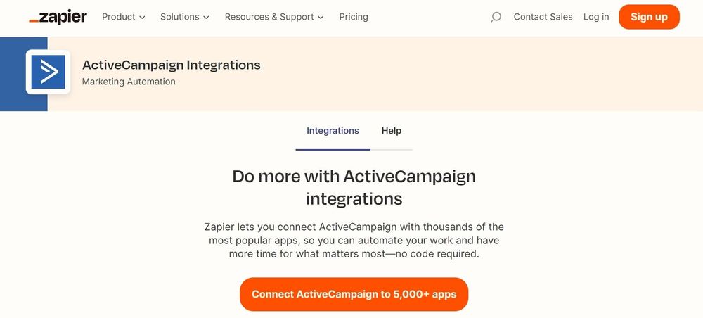 activeCampaign + Zapier