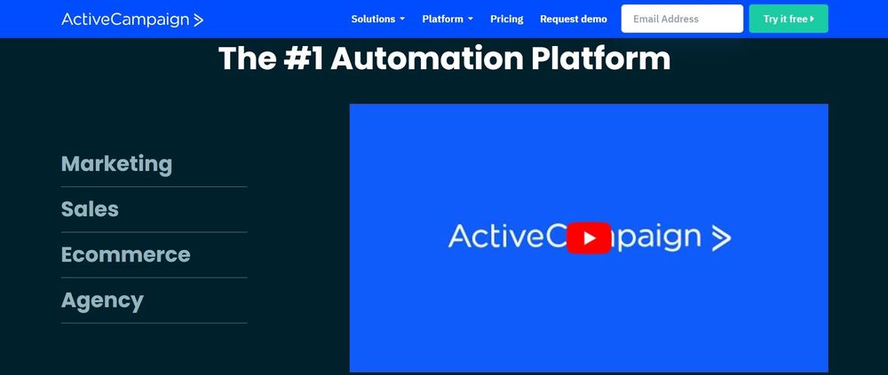 activecampaign homepage