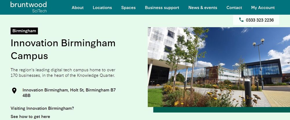 Bruntwood coworking space homepage