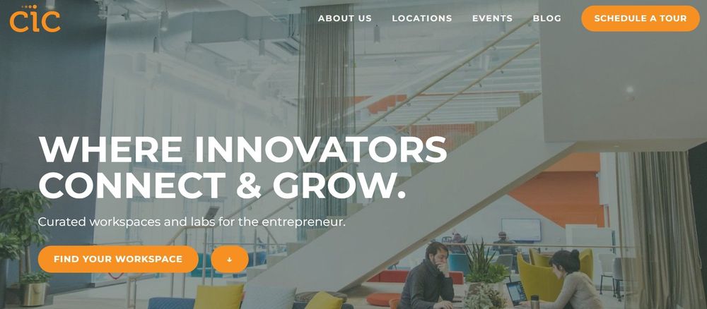 CIC coworking space homepage