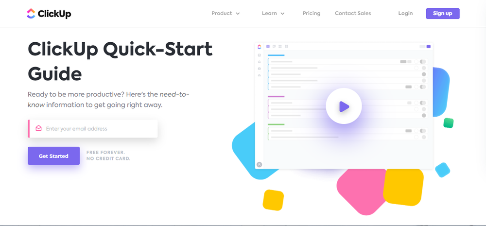 clickup homepage