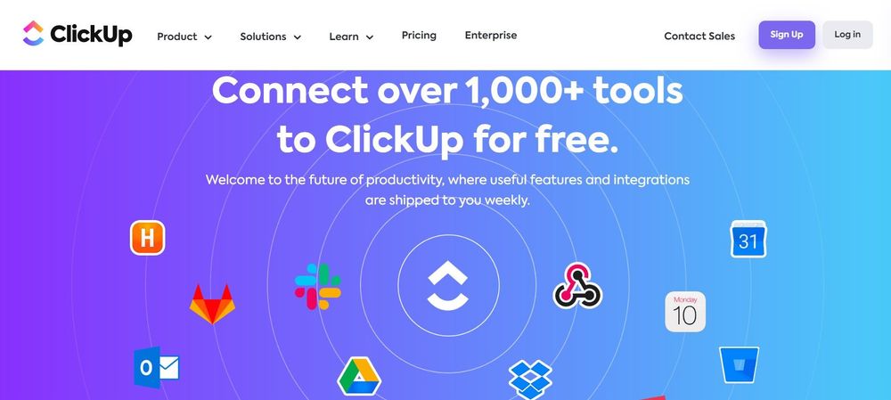 ClickUp integrations page