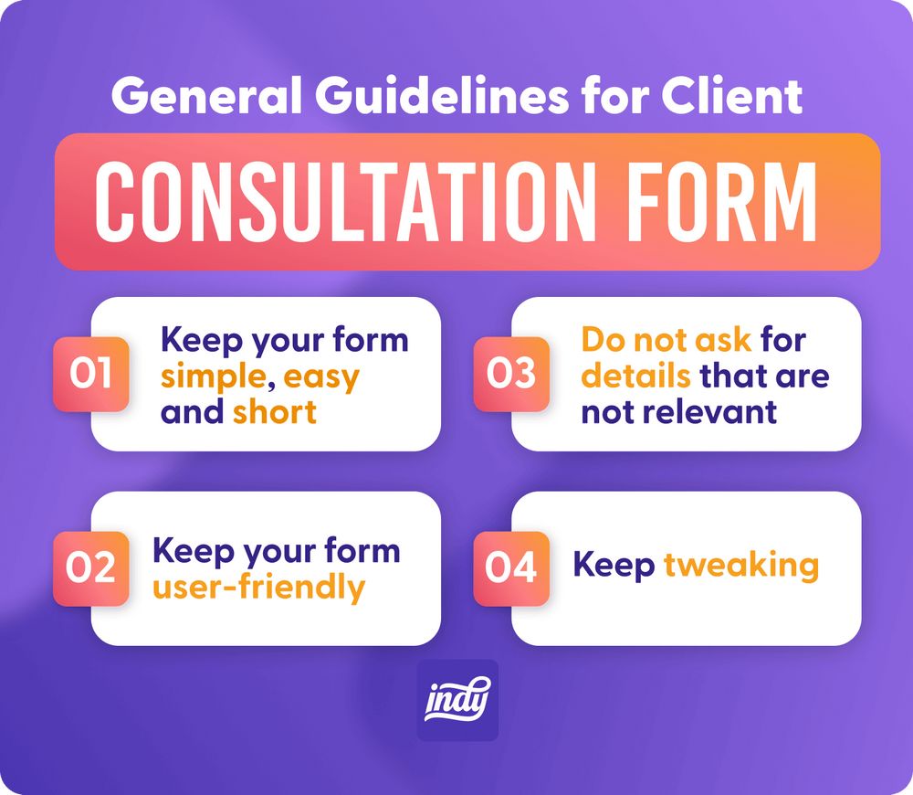 General guidelines for client consultation form