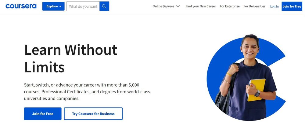 Coursera homepage