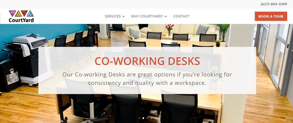 Courtyard space coworking homepage