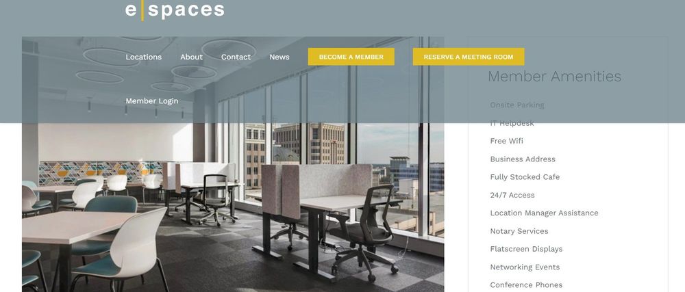 E spacces coworking space homepage