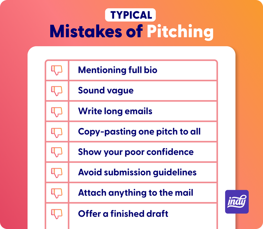 Typical mistakes of pitching