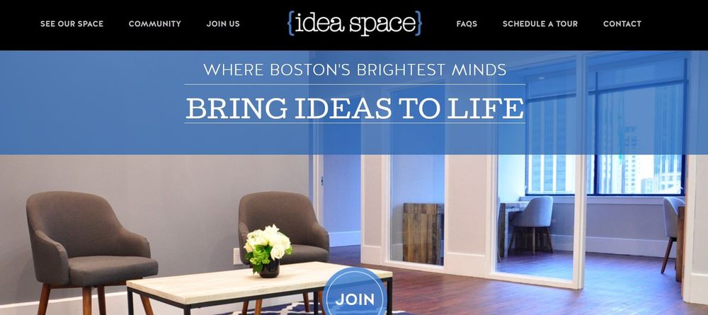 Idea space coworking space homepage