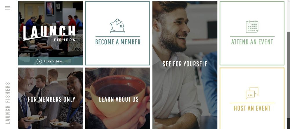 Launch Fishers coworking space homepage