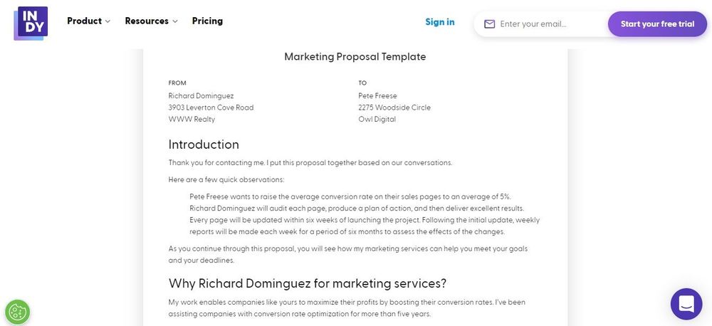 marketing proposal