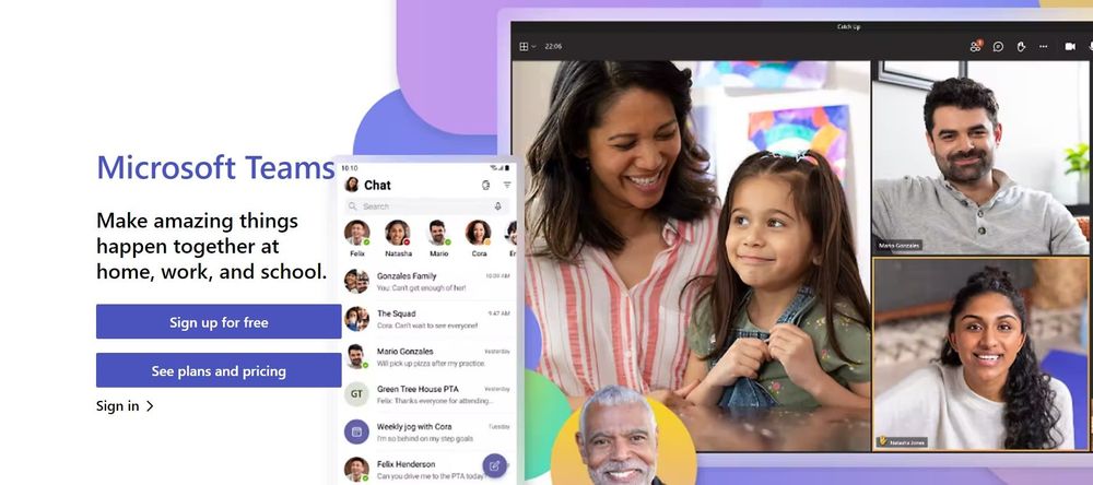 Microsoft Teams homepage