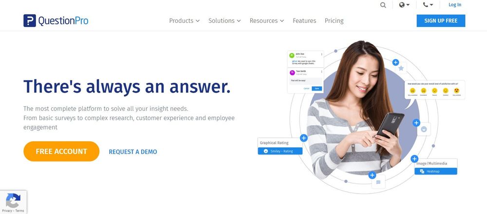 QuestionPro homepage