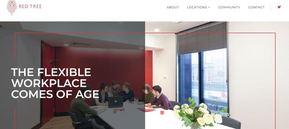 Red Tree Business Suites coworking space homepage