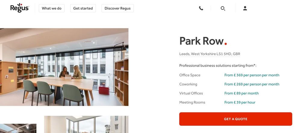 Regus Parl Row coworking space Leeds