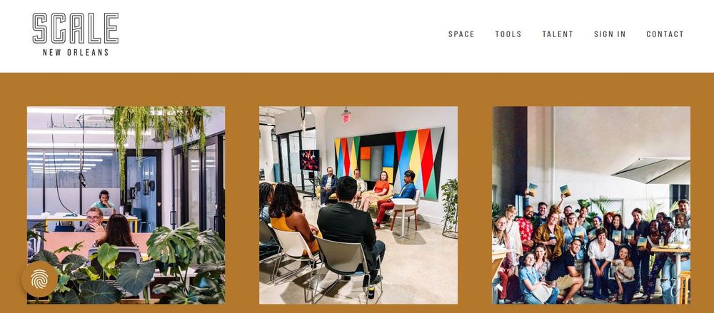 Scale coworking  space homepage 