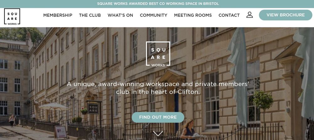 Square works coworking homepage