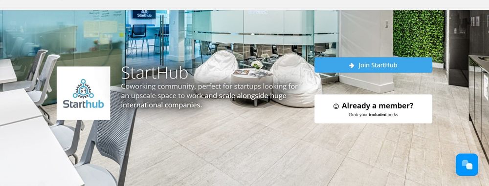 StartHub coworking space homepage