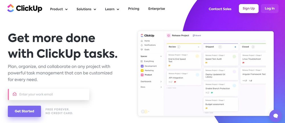 Clickuo task management homepage 