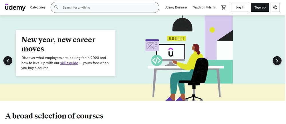 Udemy homepage