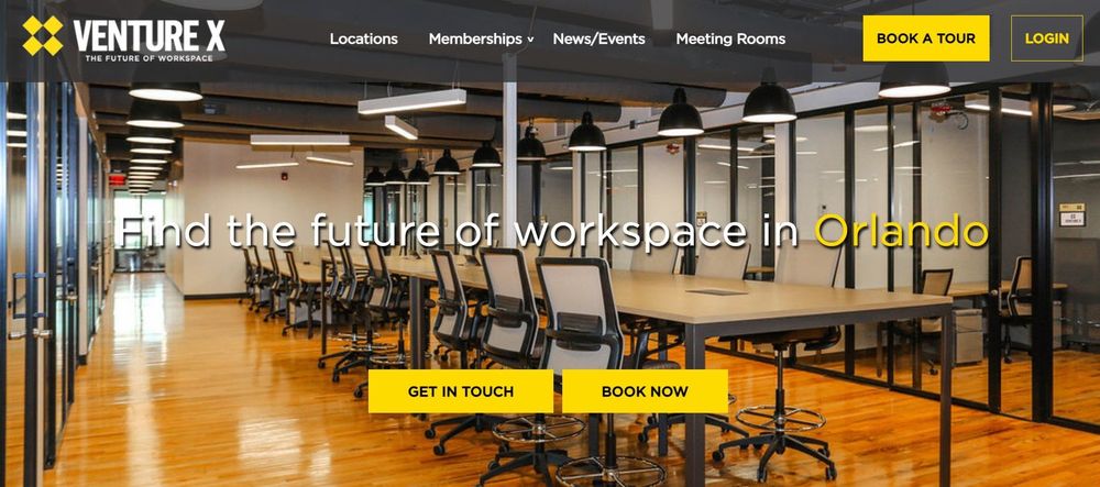 Venture coworking space homepage