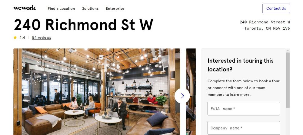 WeWork 240 Richmong coworking space