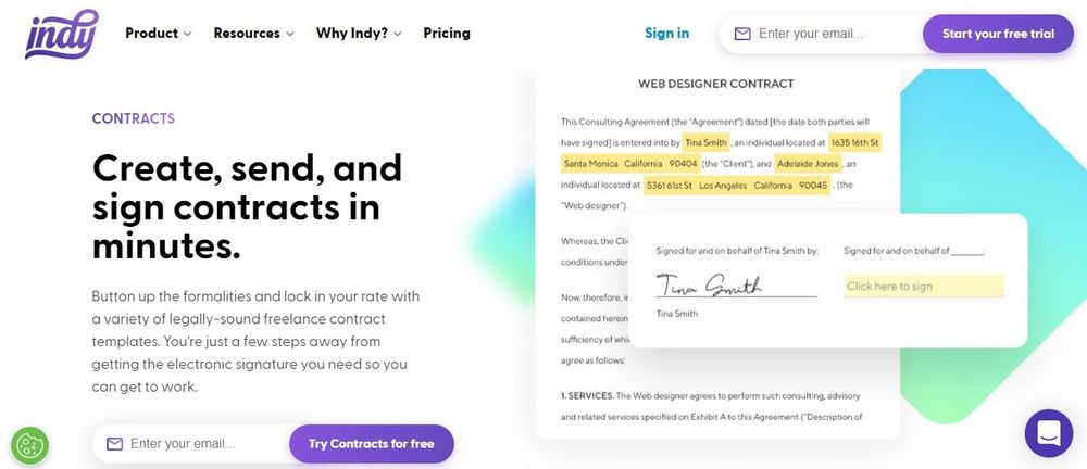 Indy's contracts tool