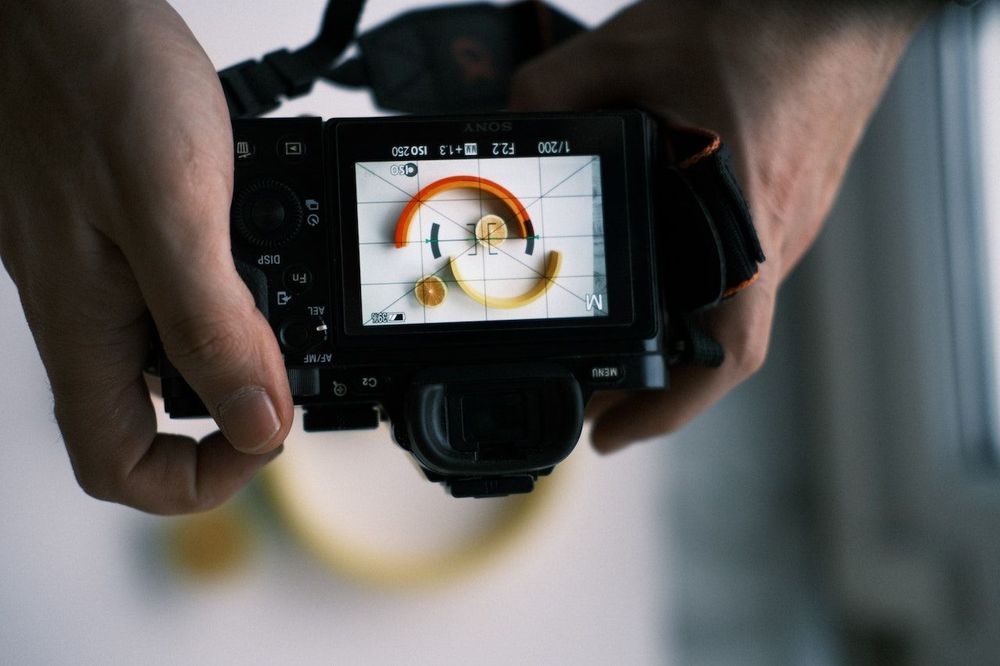 Close-up of a camera in working process