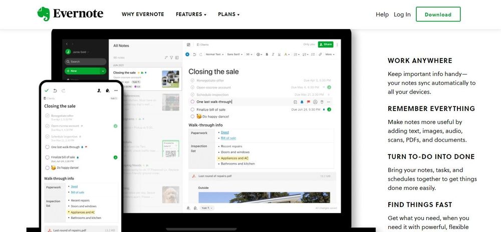 evernote homepage