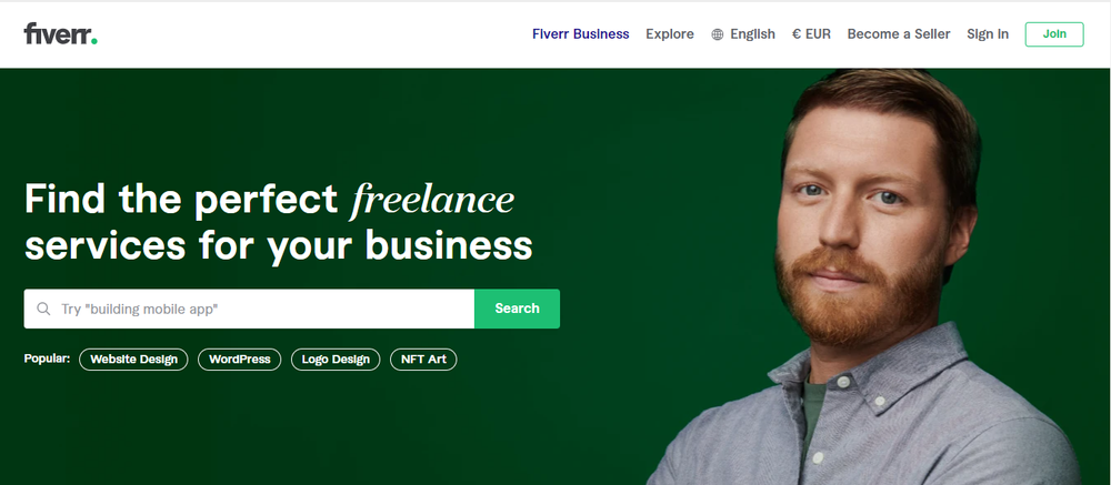 Fiverr homepage