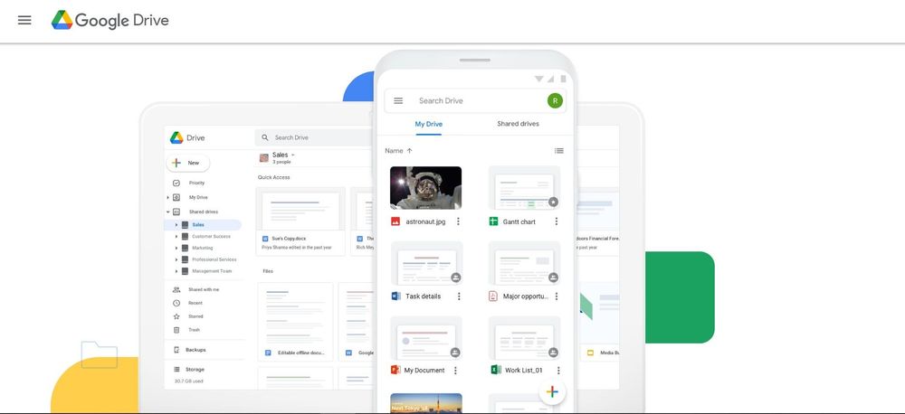 google drive homepage