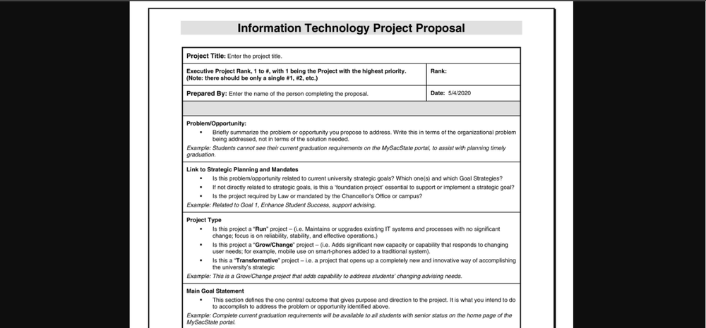 information technology project proposal