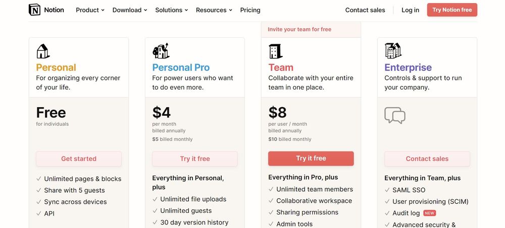 notion pricing