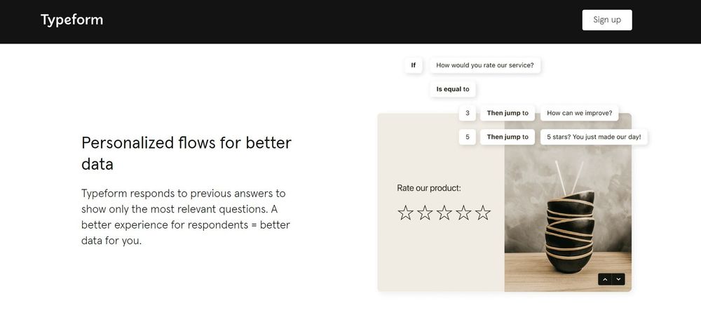 personalized flows for better data - typeform