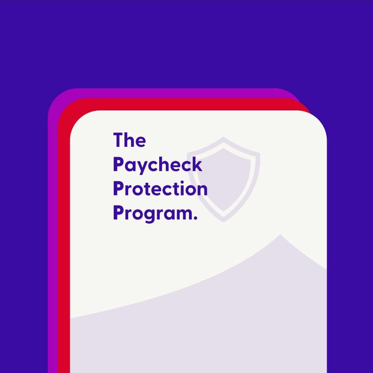 The Paycheck Protection Program on a white paper with a purple background