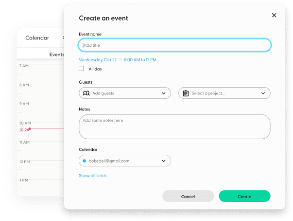 Create an event and add details.