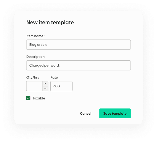 Save line items as templates.