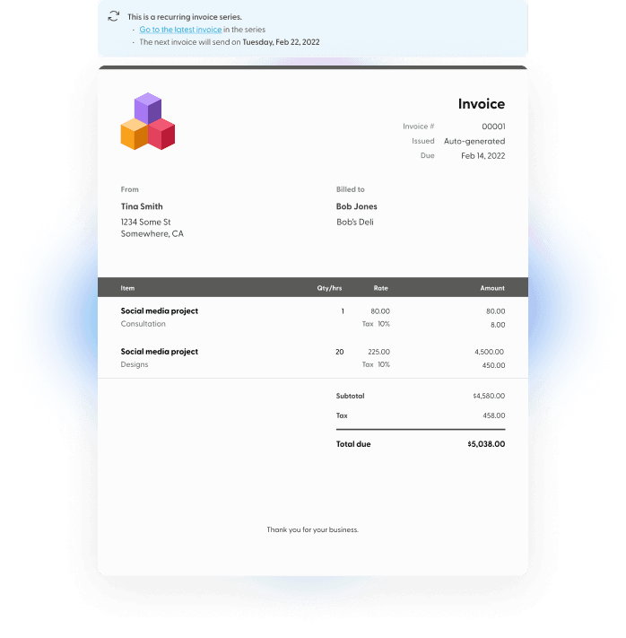 As simple as creating a single invoice