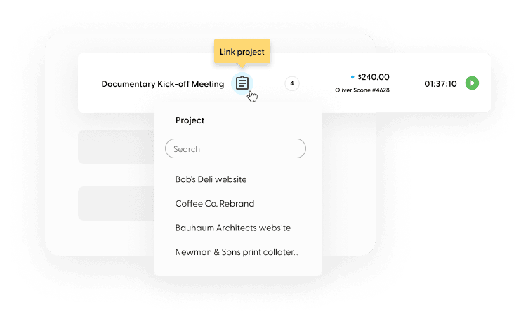 Attach your time to projects.